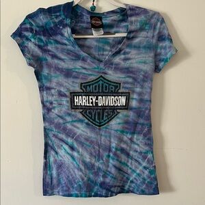 Harley-Davidson Women's V-Neck Tie-Dye Tee from Bruce Rossmeyers Daytona Beach